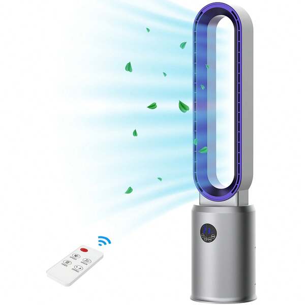 Advwin Advwin Bladeless Tower Fan For Bedroom, Portable Tower Fan Airflow Purifying Fan, 24 Speeds Setting, 12H Timing, Suitable For Room Bedroom Office Use