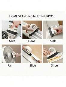 2-in-1 Fensterführungsreinigungsbürste - Abnehmbare Tür- und Fensterbankreiniger, Glaseckenreiniger und Kunststoffspaltenwerkzeug