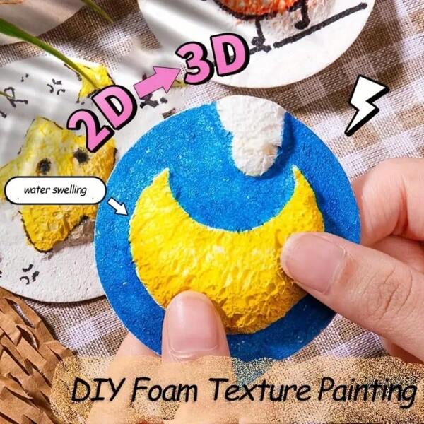 20 piezas Hojas de dibujo de espuma 3D con textura - Tableros DIY esponjosos para pintura y proyectos artísticos, excelentes para recuerdos de fiesta, recompensas para estudiantes, regalos de vacaciones y cumpleaños, Navidad, regalos de Halloween | Diseño alegre | Superficie texturizada, suministros de arte para pintura