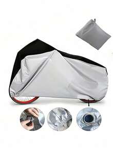 1pc Oxford Cloth Waterproof Dustproof Rainproof Cover, Outdoor Bicycle Cover Suitable For 2 Bicycles, Waterproof, Anti-UV, Dustproof, Windproof, With Lock Hole, Fit For Mountain Bike, Road Bike And Electric Bicycle - Multicolor - View 5