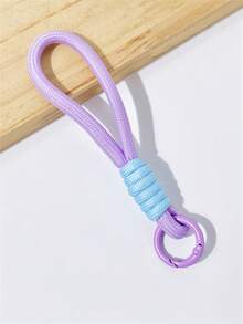 1pc/3pcs/5pcs/10pcs Colorful Handmade Braided Rope Keychain, Backpack Charm, Anti-Loss Key Ring Phone Accessory Polyester Short Rope Pendant Phone Case Key Chain - Colorblock Weaving - View 15