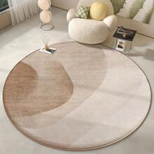 1 件圆形地毯几何条纹设计圆形地毯，可水洗防滑，适用于玄关、客厅、办公室、卧室、书房、室内地毯、可水洗地毯、房间地毯、客厅地毯、厚实易清洁、卧室地毯、床边地毯、卧室地毯、卧室装饰、房间装饰、家居装饰、客厅装饰、秋季家居装饰 - 彩色 - 查看 3