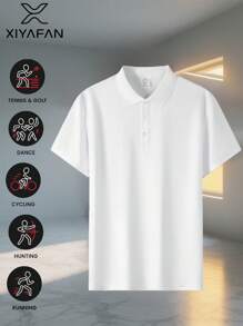 2025 Summer Men's Boyfriend Style Polo Shirt - Quick-Dry Ice Silk Lapel | All Sizes (XXS-XXL) | Ultra-Lightweight Breathable For Golf/Outdoor/Business/Casual - White - View 9