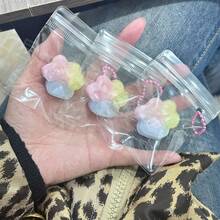 6 件彩虹迷你三色猫爪挤压玩具 - 柔软 TPR 材质，串珠链条设计，复活节派对礼物，儿童感官玩具，柔软聚氨酯材质，有趣且富有创意的设计（链条颜色随机） - 彩色 - 查看 4