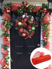 1/2Pcs Christmas Decorations 13 Types Of Net Ribbon 10 Yards Gold Polypropylene Mesh, DIY Wreath Bow Ribbon, Merry Christmas 2025 New Year Gift Wrapping Supplies Ribbon, Birthday Wedding Holiday Party Background Decorative Gauze, Christmas Tree Decoration, Wreaths, Stair Decoration Net Ribbon, Xmas Party Decor, Xmas Decor - Multicolor - View 9