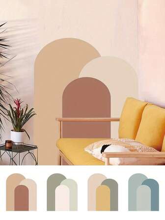 Boho-Chic Geometric Arch Wall Decal - Removable PVC Sticker For Living Room, Bedroom & Bathroom Decor | Easy Peel & Stick, No-Residue Adhesive | 39"X32" | Perfect For Glass, Tiles & Smooth Surfaces Wall Decor Wall Stickers Wall Sticker Stickers