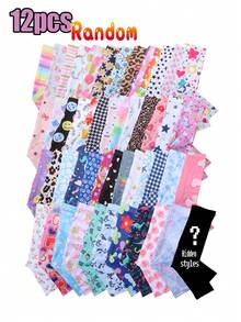 Bộ 6/12 chiếc quần legging ôm sát in hình hoạt hình cho bé gái, nhiều màu sắc, bao gồm cả kiểu dáng ẩn, phù hợp để mặc hàng ngày. - Nhiều màu - Xem 12