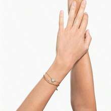 SWAROVSKI SUBLIMA 疊戴玫瑰金色簡約時尚手鍊手鐲女母親節禮物聖誕禮物女友禮物生日禮物時尚手鍊女 - 玫瑰金 - 查看 2