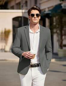 Tailorum Men's Casual Sports Jacket Blazer Two-Button Knitted Lightweight Blazer