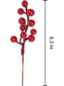1/2/5/10 piezas Decoraciones de árbol de Navidad, tallos artificiales de bayas rojas de 6.5 pulgadas Guirnalda de bayas de Navidad con bayas de acebo, adecuada para Navidad, decoración casera de vacaciones de invierno DIY - Multicolor - Ver 6