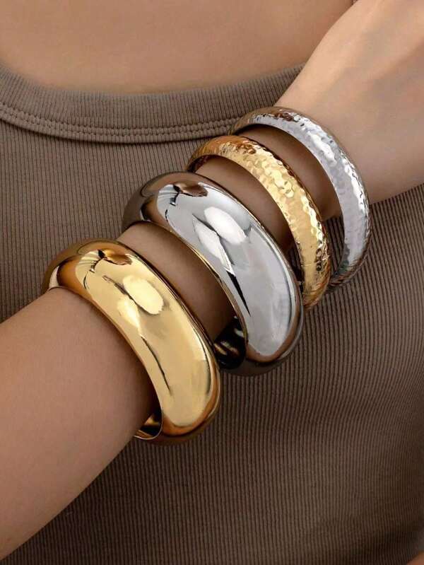 Bracelet bicolore mode en acier inoxydable, convient pour un port quotidien