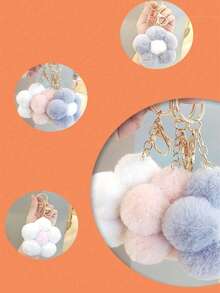 1pc Cute Creative Flower Fashionable Bag Mobile Phone Key Rings Daily Use Commuting And Dating Fashionable For Men And Women Gift Decor Present Valentines Car Women Key Chain Charms Cute Keychain School Supplies Teacher Gifts Back To School Teacher - Multicolor - View 4