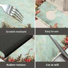1pc/90pcs Winter, Houses In The Snow, Holly Leaves And Candy Canes Printed Faucet, Water-Absorbing Drying Mat, Retro Coffee Water-Absorbing Quick-Drying Mat, Rubber-Based Toilet And Kitchen Countertop Faucet Water-Absorbing Drying Mat, Suitable For Faucets Used In Offices, Commercial Farms And Homes, Decorative Store Kitchen Decorations