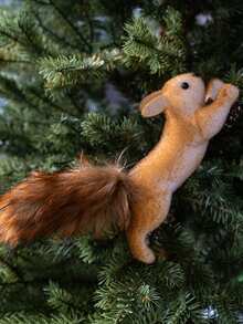 4pcs Christmas Tree Squirrel Hanging Ornaments, Realistic Squirrel Pendant Decor, Christmas Tree Decoration, DIY Fairy Garden Home Decor, Christmas Room Decoration, Holiday Centerpiece Party Decoration, New Year, Living Room, Bar, Cafe, Gift For Couples Christmas Gift - Multicolor - View 10