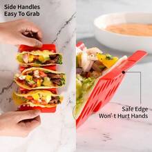 ‌12-Piece Nesting Taco Serving Set - Stackable Interlocking Dinnerware With Non-Slip Base - Space-Saving Dishwasher-Safe Shell Holders For Mexican Night Outdoor Party Food Truck Game Day Buffet Entertaining‌ - Set of 6 - View 5