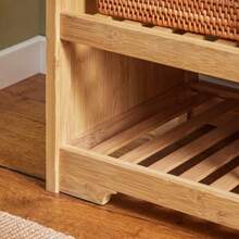 SoBuy FSR75-N, Bamboo 2 Tiers Shoe Rack Shoe Bench With Seat Cushion, Hallway Shoe Storage Bench Organizer With Drawer