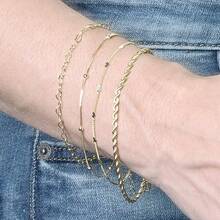 Kit Of 4 Elegant Heart Bracelets For Women, Plated In 925 Silver Or 18K Gold - Vàng - Xem 1