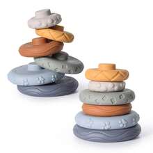 Đồ chơi phát triển nhận thức cho bé - Khối cao su mềm có số, màu sắc, hình dạng, bóng bowling hình động vật, vòng cầu vồng, đồ chơi xếp chồng 6 lớp, đồ chơi gặm nướt. - Nhiều màu - Xem 5