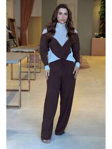 Warm Knit Mousse Set With Zipper Missione - Rust Brown - View 4