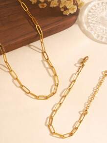 316L Stainless Steel Twist Rope Necklace Set, Unisex, Wholesale Price