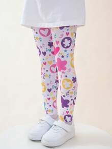 Bộ 6/12 chiếc quần legging ôm sát in hình hoạt hình cho bé gái, nhiều màu sắc, bao gồm cả kiểu dáng ẩn, phù hợp để mặc hàng ngày. - Nhiều màu - Xem 6