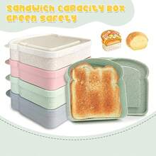 Sandwich-Behälter, Lunchbox Sandwich-Behälter Kunststoff Toast-förmige Lebensmittelaufbewahrung Sandwich-Box mit Deckel, wiederverwendbar, mikrowellen- und spülmaschinenfest
