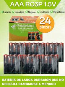Paquete 24 Piezas de Batería/Pila AAA, Carbon, 1.5V, Adecuada Para Aparatos, Controles, Lámparas, Juguetes, Alto rendimiento - aaa - Ver 1