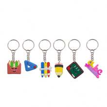 20/24/30/36/40件套卡通铅笔、尺子、可爱书写板、计算器、钥匙扣文具套装，各种形状和款式，适合课堂奖品、学生奖励、返校小礼物 - 彩色 - 查看 10