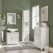 SoBuy Bathroom Base Cabinet FRG237-WN - 白色 - 查看 10