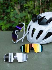 1-4pairs Women One-Piece Multicolor Personalized Street Style Technological Punk Spicy Futuristic Traveler Fashion Glasses For Hiking, Cycling, Skiing, Outdoor Casual Activities, Tropical Beach Vacay Outfits, Rave Party Accessories - Solid Color - View 15