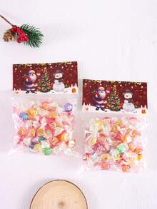 30/50pcs Christmas Santa Self-Adhesive Gift Bags, Snowman Christmas Tree Pattern, Transparent Plastic Cellophane Candy Bags, Merry Christmas Home Decor, 2026 Multi-Purpose New Year Gift Wrapping Supplies, Christmas Decorations, Christmas Pajamas, Christmas Gifts, Christmas Decor - Multicolor - View 6
