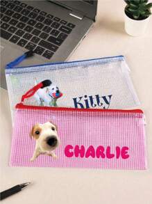 Custom Waterproof Pool Bag, Pet Photo And Name LOGO Custom Color Pool Bag, 13*9.5in/33*24cm Large Personalized Name Shadow Beach Bag, Bridesmaid Wedding Bag, Personalized Pool Bag, Waterproof Bag