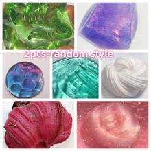 1/2/4PCS Clear Crystal Slime Kit,Peach Pink Jelly Cube Glimmer Crunchy Slime, Stress Relief Slime Toy For Adults Anxiety, Stretchy And Non-Sticky Slime - Nhiều màu - Xem 16