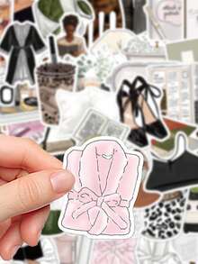 50 miếng dán Clean Girl dùng để dán túi đựng máy tính xách tay, ván trượt, đàn ghi-ta, sổ lưu niệm, đồ trang trí lớp học hoặc làm quà tặng cho bạn bè tốt. - Nhiều màu - Xem 7