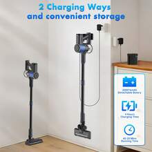 无线吸尘器 38KPA 强力无刷直立式吸尘器 适用于地毯宠物毛发硬木智能家居清洗汽车配件 - 美規A型插(110-127V) - 查看 9