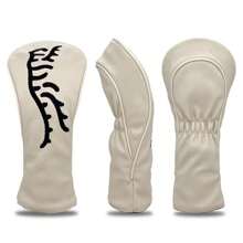 Beige Tiger Golf Club Head Cover: A Durable, Waterproof, And Golf Accessory Club Protective Cover That Provides The Best Protection For Your Golf Club.