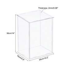 Clear Display Case, Acrylic Box Assemble Dustproof Box Showcase For Collectibles, Crafts - Clear 9.8x5.9x13.7inch - View 2