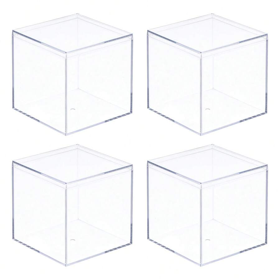 Caja de exhibición transparente, caja acrílica para ensamblar, caja a prueba de polvo para exhibir coleccionables, manualidades - Transparente 5,1 x 5,1 x 5,1 cm - Ver 1