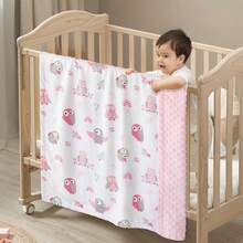 Baby Decke für Jungen und Mädchen, weicher Plüsch Minky Stoff mit gepunktetem Rücken, süßes Tier Eule Design Decke für Kleinkinder und Neugeborene 30 x 40 Zoll