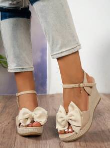 New Summer Wedge Fairy Sandals, Versatile Thick-Soled Waterproof Platform For Heightening And Slimming - Apricot - View 5