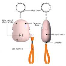 130dB高音企鹅形个人安全警报器，小巧可爱设计，适合女性、独居老人、慢跑、徒步旅行和其他安全紧急情况 - 彩色 - 查看 6