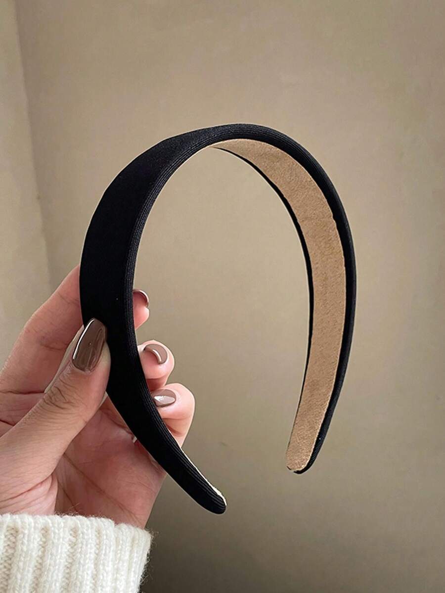 1件装女士黑色高品质复古优雅纯色发带，时尚百搭的浴室发饰，适合日常外出、休闲、派对、通勤、海滩、化妆搭配，发饰、发带、发箍、女士发箍、家居美容女士配饰礼品、化妆发带头饰