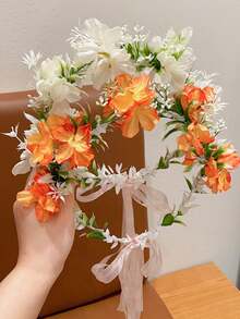 1件/2件/3件装仙女粉色花朵头饰，森林风格花卉头饰，女孩和女士拍照道具发饰，锐舞派对配饰，皇冠，头饰，服装皇冠，发饰花环，头花环，发藤，发圈，准新娘，粉色发夹，婚礼，女士夏威夷服装，情人节配饰，春季 - 彩色 - 查看 26