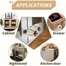 6pcs Acrylic Pumpkin Knobs, Vintage Cabinet Drawer Pulls, Single Hole With Screws, Decorative Dresser & Closet Hardware, Furniture Accessories For Home Renovation - Multicolor - View 3