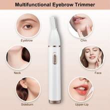 Conduroma 3-In-1 Rechargeable Eyebrow Trimmer For Women & Men – Portable Facial Hair Trimmer With Nose Trimmer Head, Replaceable Precision Cutter Heads And Adjustable 2/3/4mm Comb Lengths For Face, Beard, Eyebrows, Legs & Underarms. - White - View 7