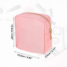 1 Pc Women Waterproof Makeup Bag For Business Travel Vacation Camping Beige - 粉色 - 查看 2