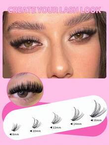200pcs/400pcs Cluster Mink Eyelashes, 8mm-16mm D Curl Thick Lash Extension DIY Make-Up Tool To Create Natural & Dramatic Look Lash Clusters, Eyelash Clusters, Individual Eyelashes, Lashes, Fake Lashes - D - View 6