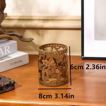 Halloween Hollow Iron Candle Holder, Centerpiece Decor For Dining Table, Fireplace, Halloween Decoration And Party, Witch, Owl, Pumpkin Design