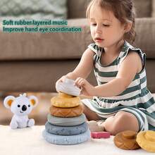 Đồ chơi phát triển nhận thức cho bé - Khối cao su mềm có số, màu sắc, hình dạng, bóng bowling hình động vật, vòng cầu vồng, đồ chơi xếp chồng 6 lớp, đồ chơi gặm nướt. - Nhiều màu - Xem 4