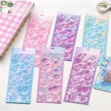 Set de 12 pegatinas Goo-Ka lindas, pegatinas de planificador brillantes y holográficas de estilo coreano, pegatinas decorativas de celebridades de dibujos animados